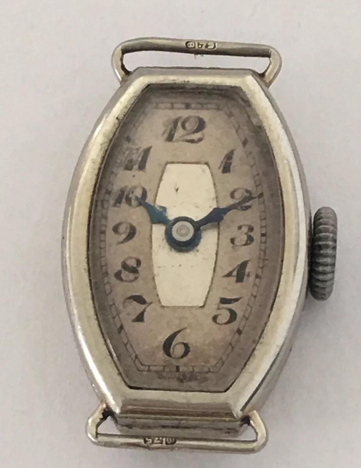 1920s White Gold Vintage Ladies Wristwatch 'no strap' For Sale 3
