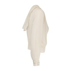 1920s White Spotted Cotton Tulle Blouse with Sailor Collar