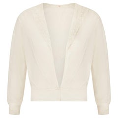 1920s White Spotted Cotton Tulle Blouse with Sailor Collar