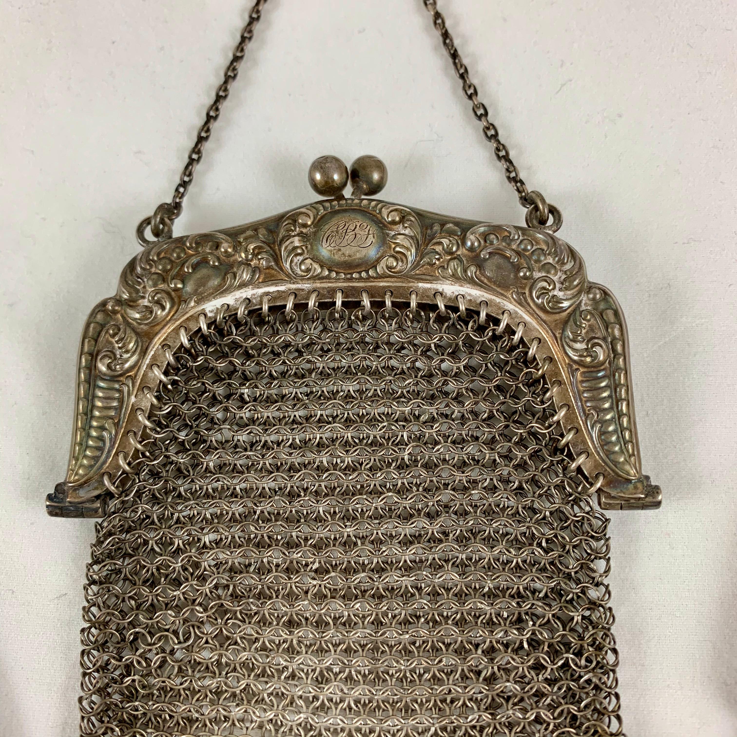 1920s Whiting and Davis Sterling Silver Mesh Art Deco Evening Bags, Group of 3 6