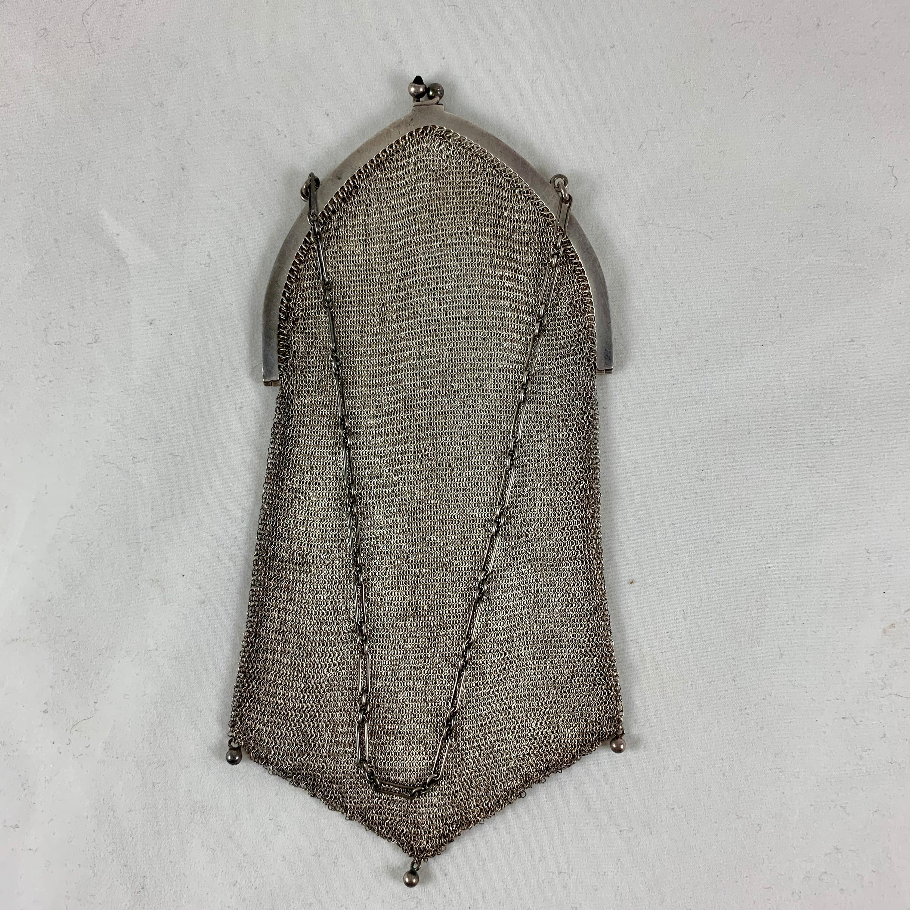 American 1920s Whiting and Davis Sterling Silver Mesh Art Deco Evening Bags, Group of 3