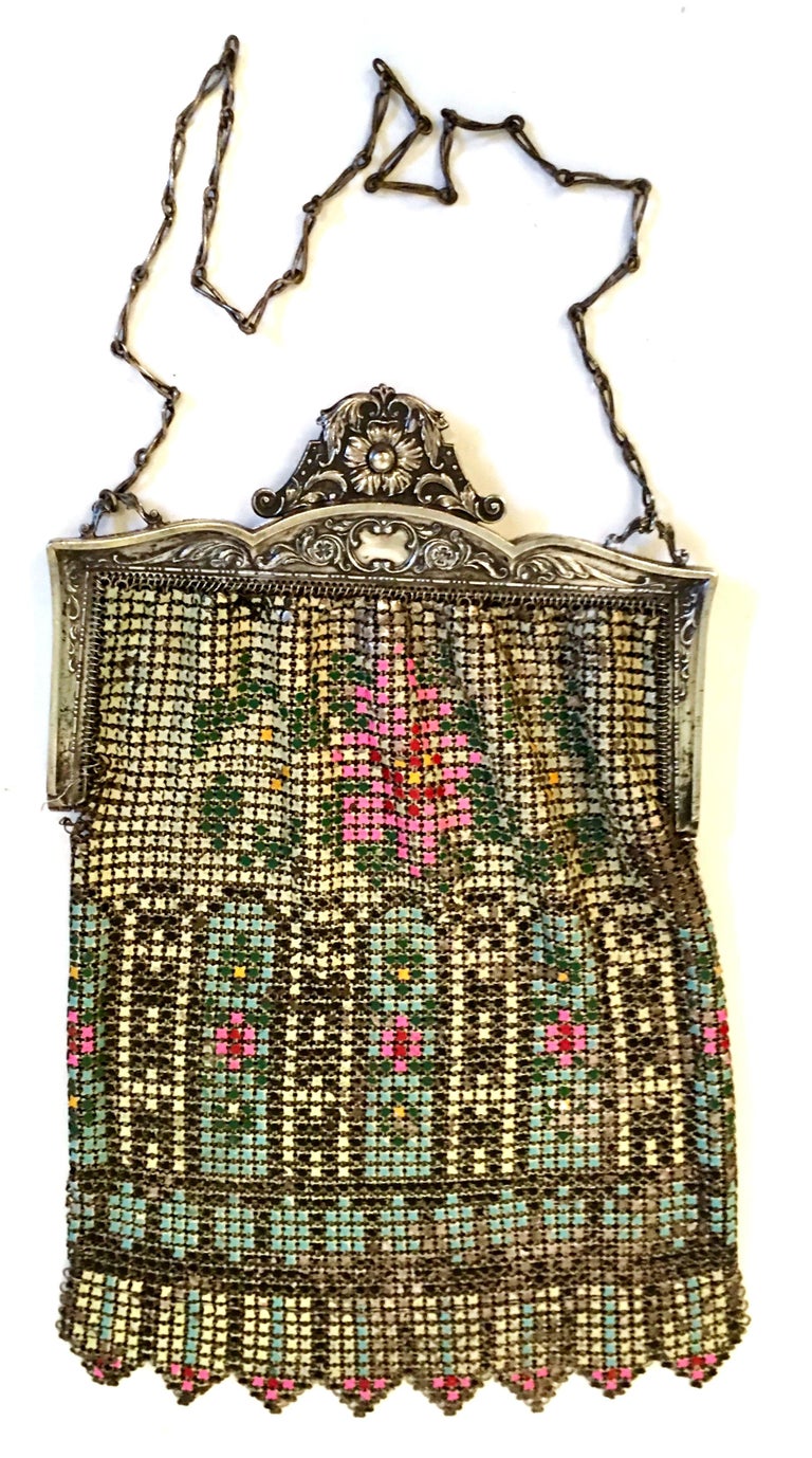 Download 1920'S Whiting and Davis Art Deco Metal Mesh Mandolian Flapper Evening Bag-Signed For Sale at ...