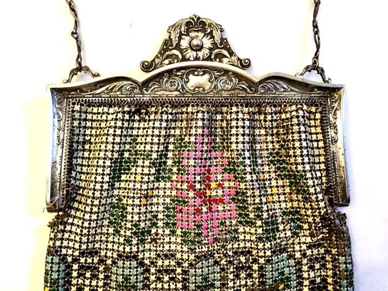 Download 1920'S Whiting and Davis Art Deco Metal Mesh Mandolian Flapper Evening Bag-Signed For Sale at ...
