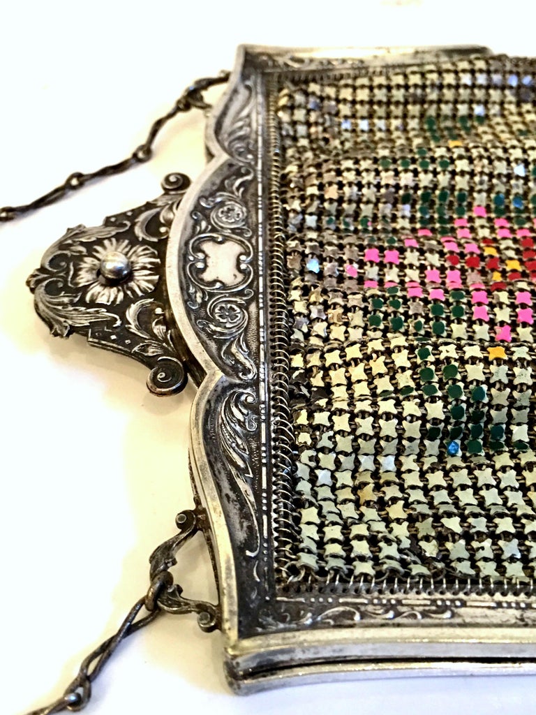 Download 1920'S Whiting and Davis Art Deco Metal Mesh Mandolian Flapper Evening Bag-Signed For Sale at ...