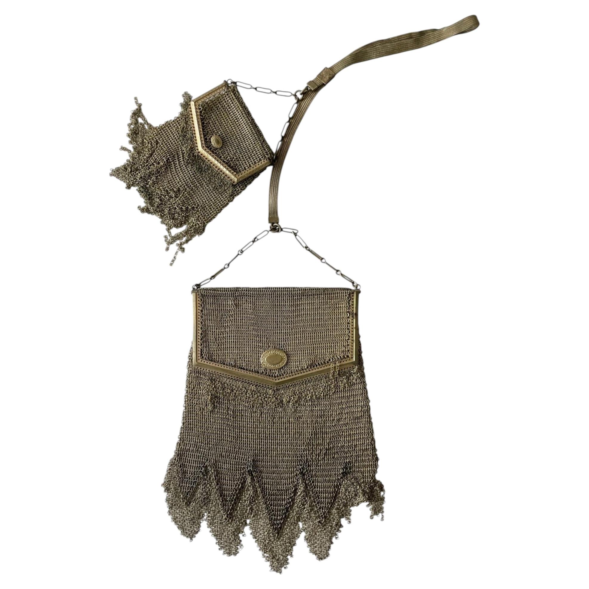 1920s Whiting & Davis "Princess Mary" Double-Slider Mesh Dance Purse