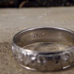 1920's Wide Detailed Platinum Band Ring