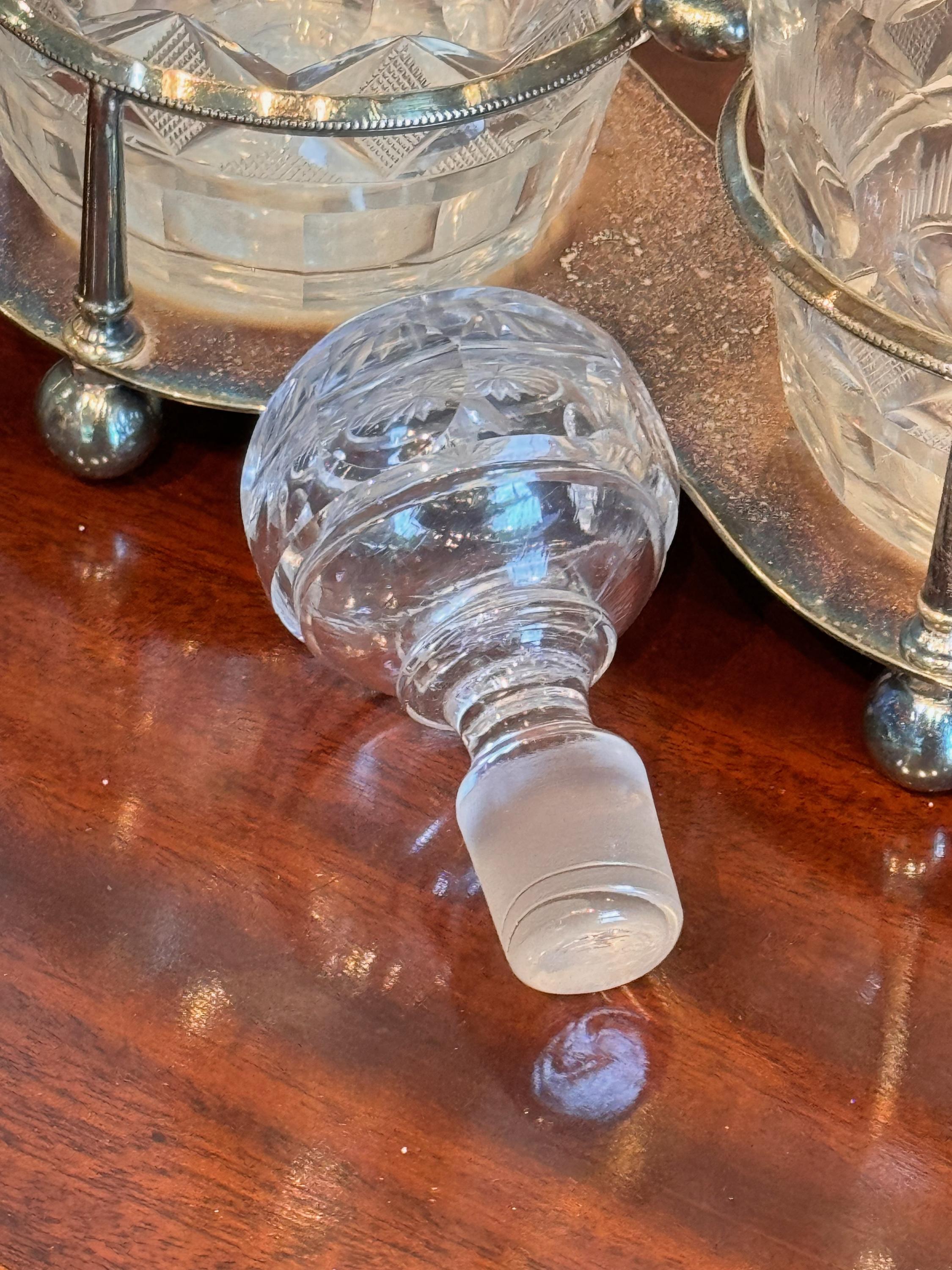 Glass 1920s Wine Decanter With Stand For Sale