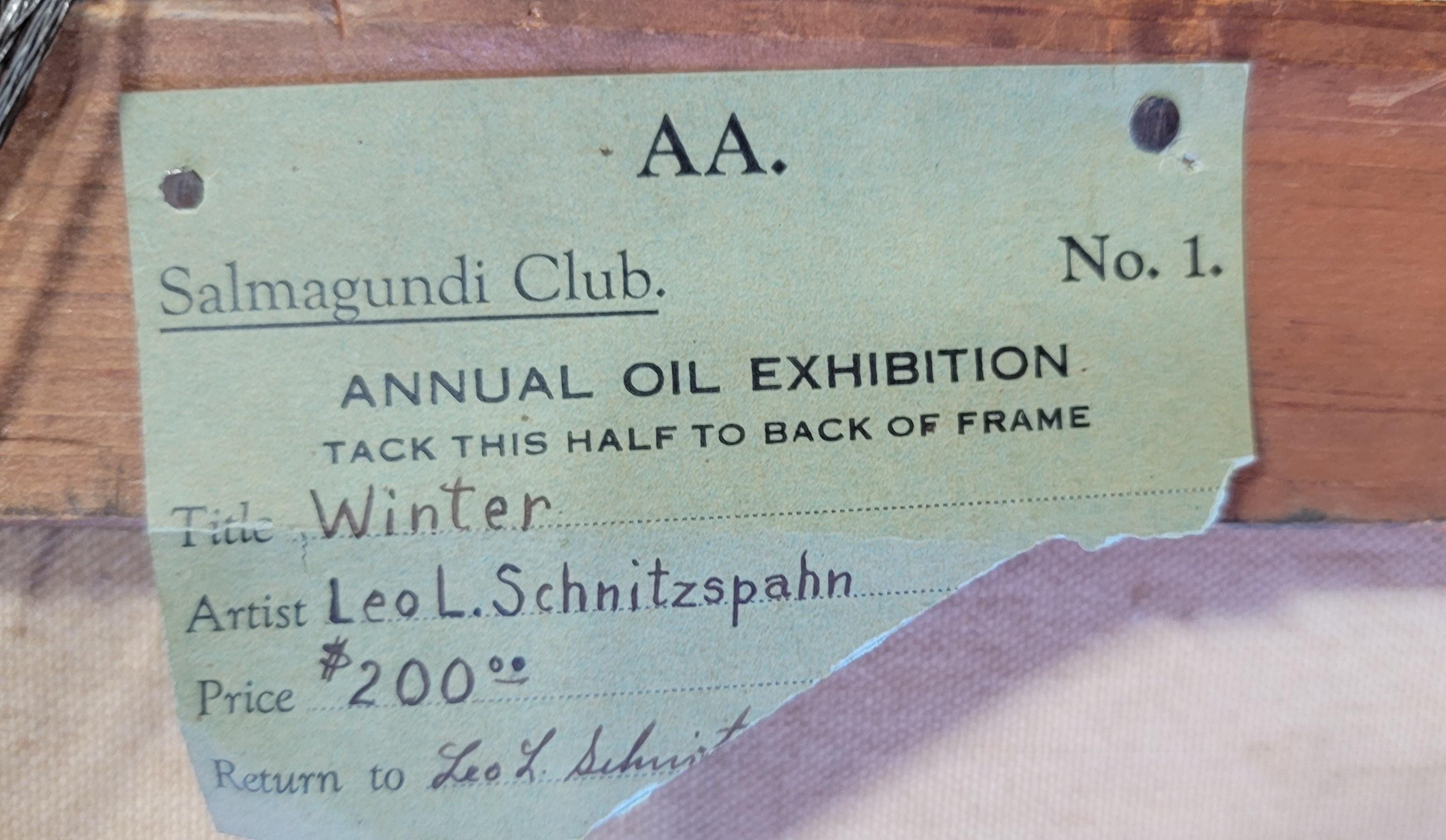 Peinture à l'huile des années 1920 de Leo L. Schnitzspahn, New York en vente 1