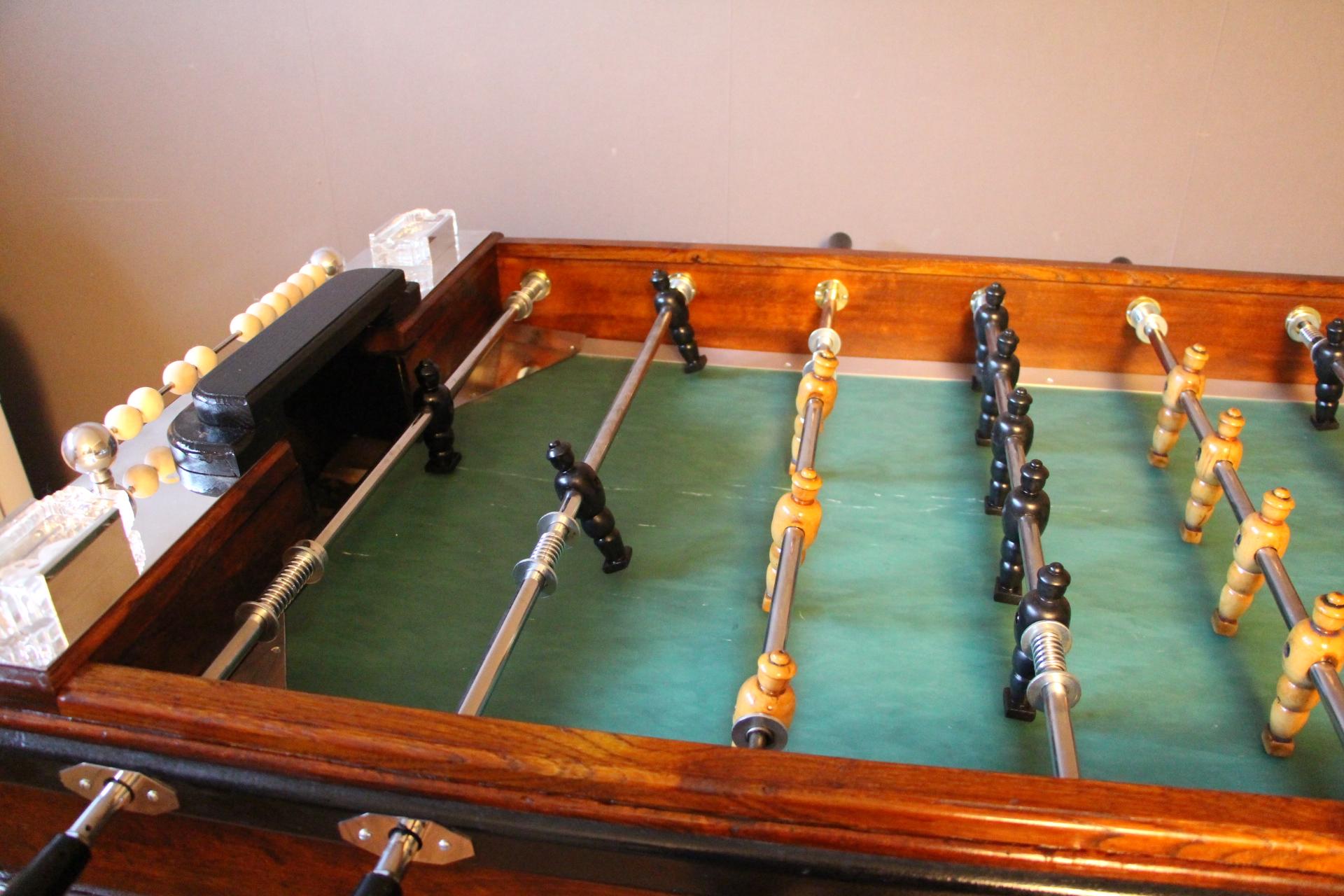 French 1920s Wood and Aluminum Foosball Table
