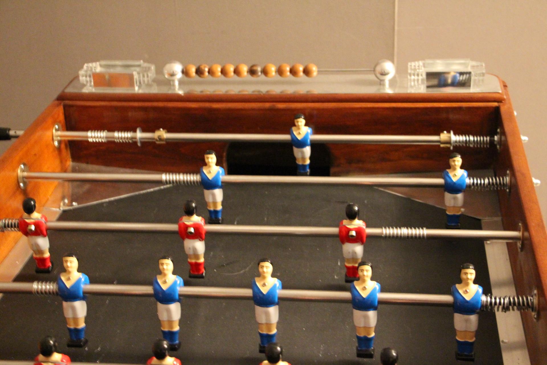 French 1920s Wood and Aluminum Foosball Table