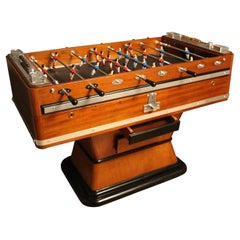 Antique 1920s Wood and Aluminum Foosball Table