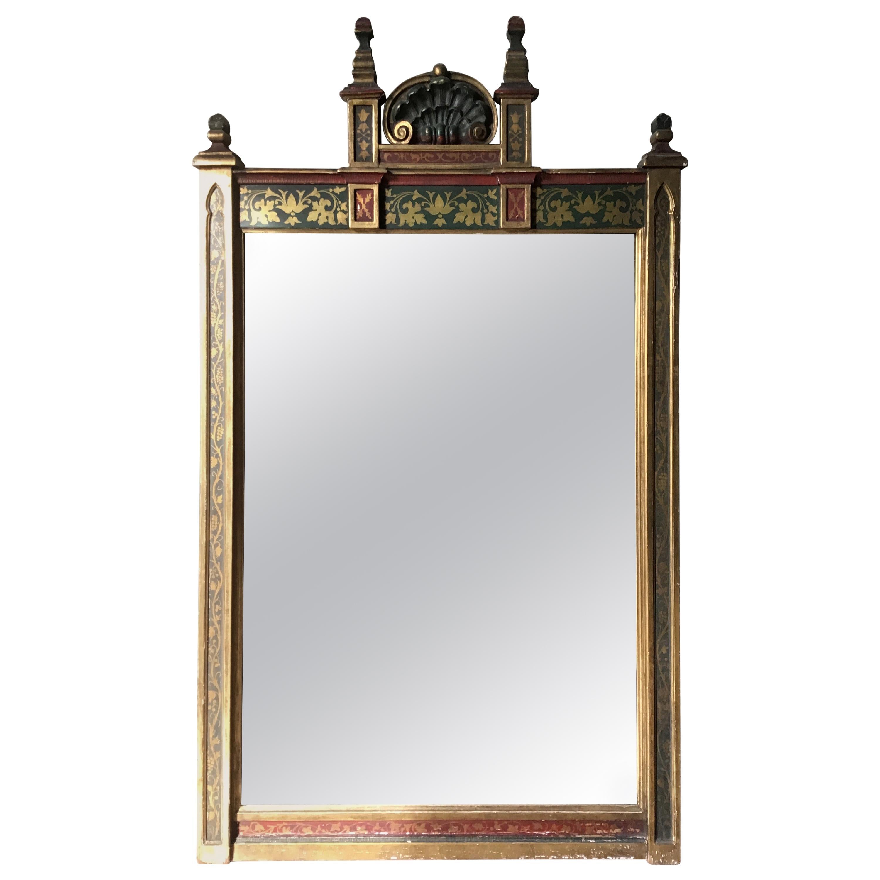 1920s Wood and Gesso Moorish Gilt Mirror