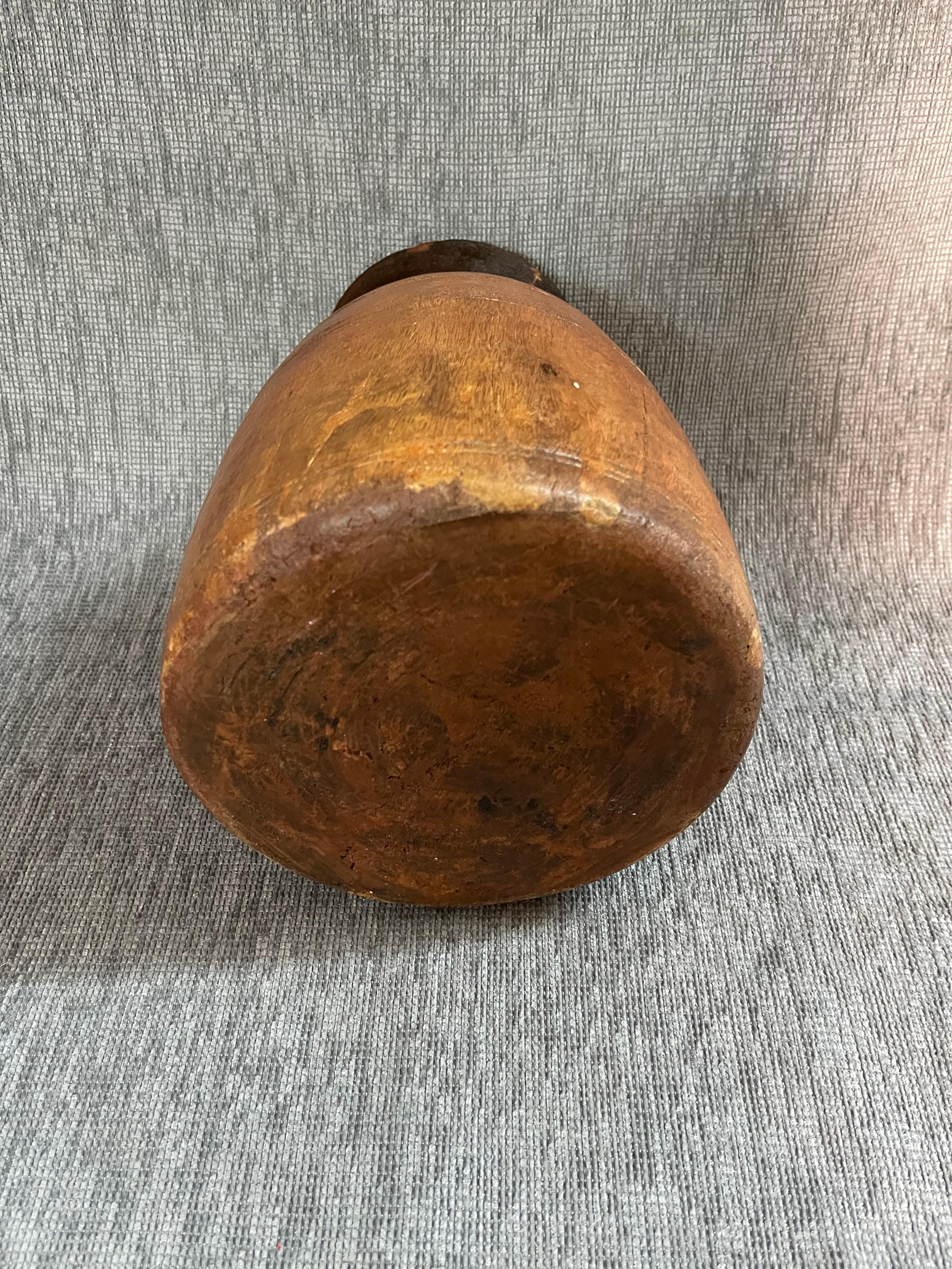 British Colonial 1920s  Wood Himachal Pot For Sale