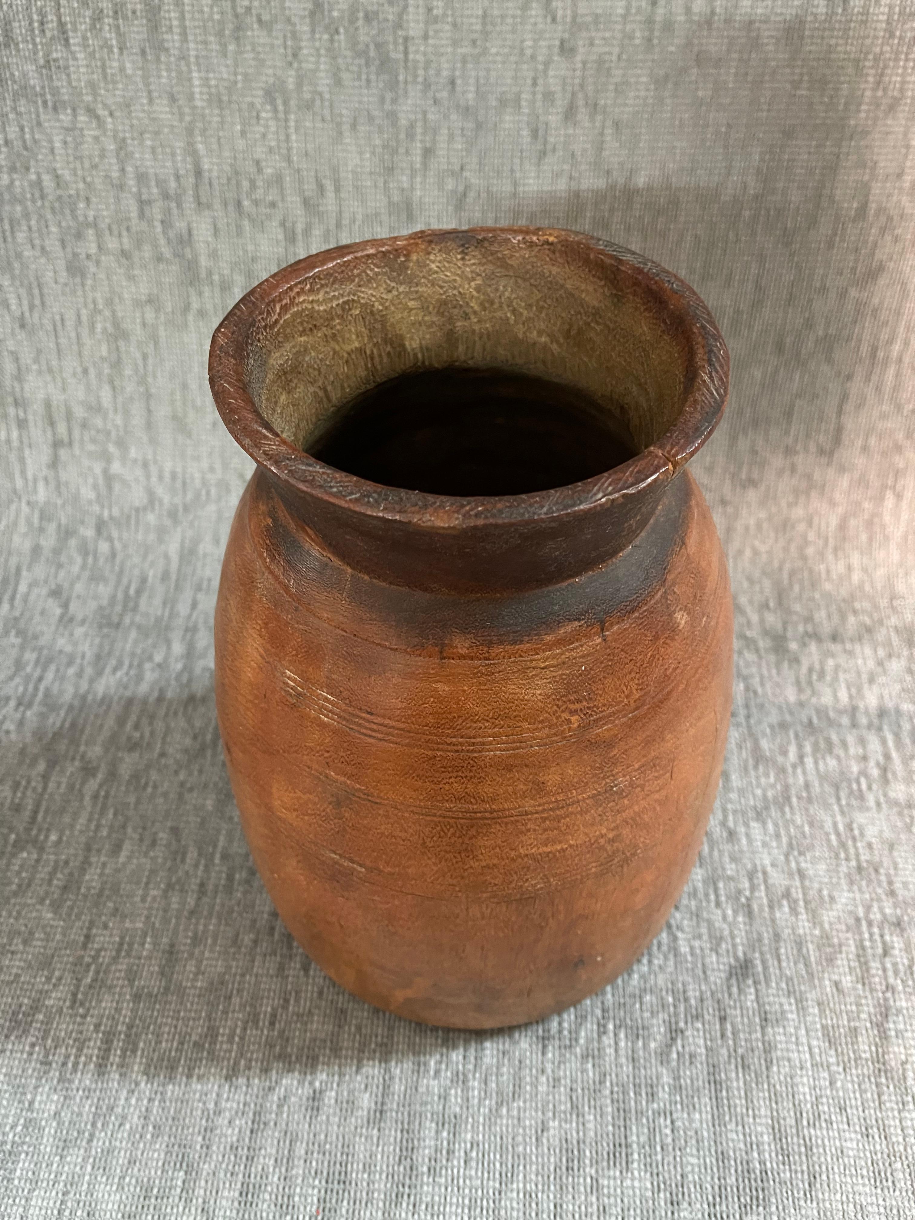 20th Century 1920s  Wood Himachal Pot For Sale