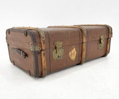 1920's, Wood Strapped Travel Trunk / Suitcase
