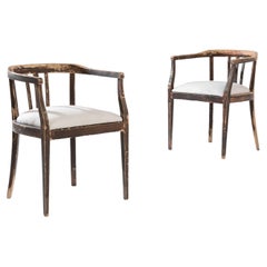 1920s Wooden Armchairs from Central Europe, a Pair