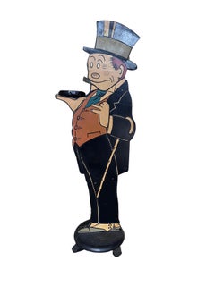 1920's Wooden Mr. Jiggs Bringing Up Father Smoking Stand