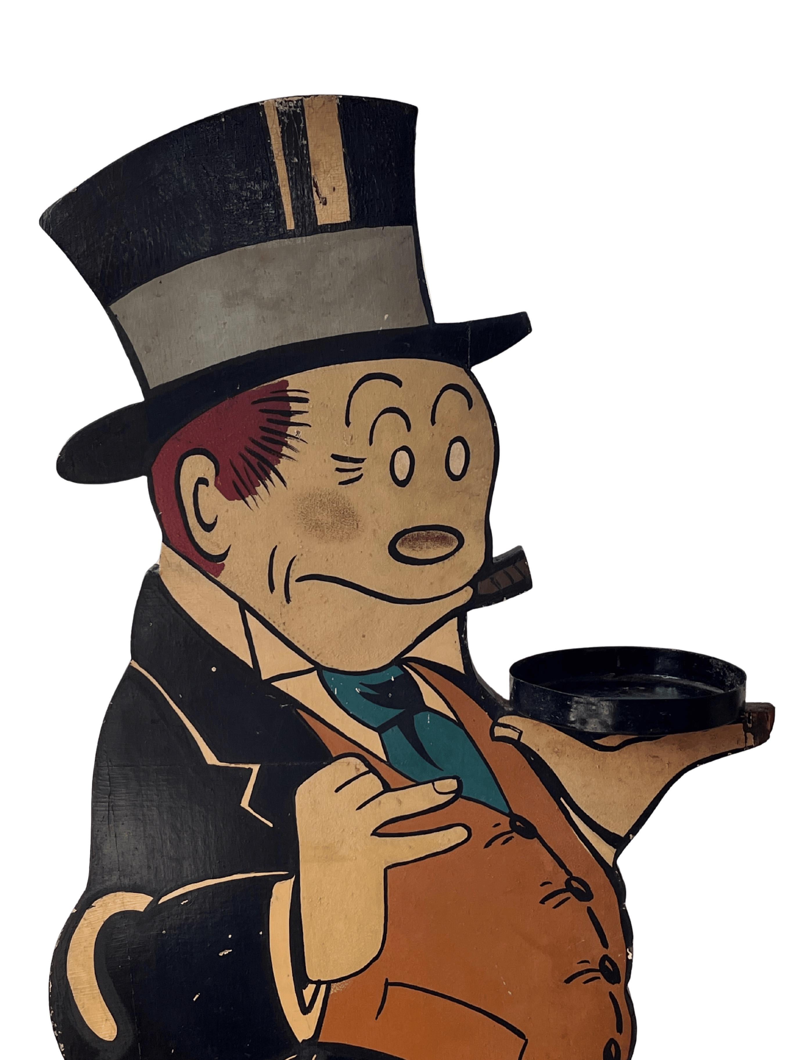 Puesto de fumar de madera de 1920 Mr. Jiggs Bringing Up Father Art Decó en venta