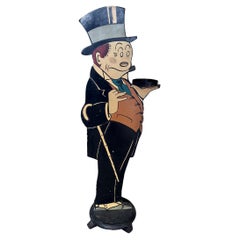 1920's Wooden Mr. Jiggs Bringing Up Father Smoking Stand