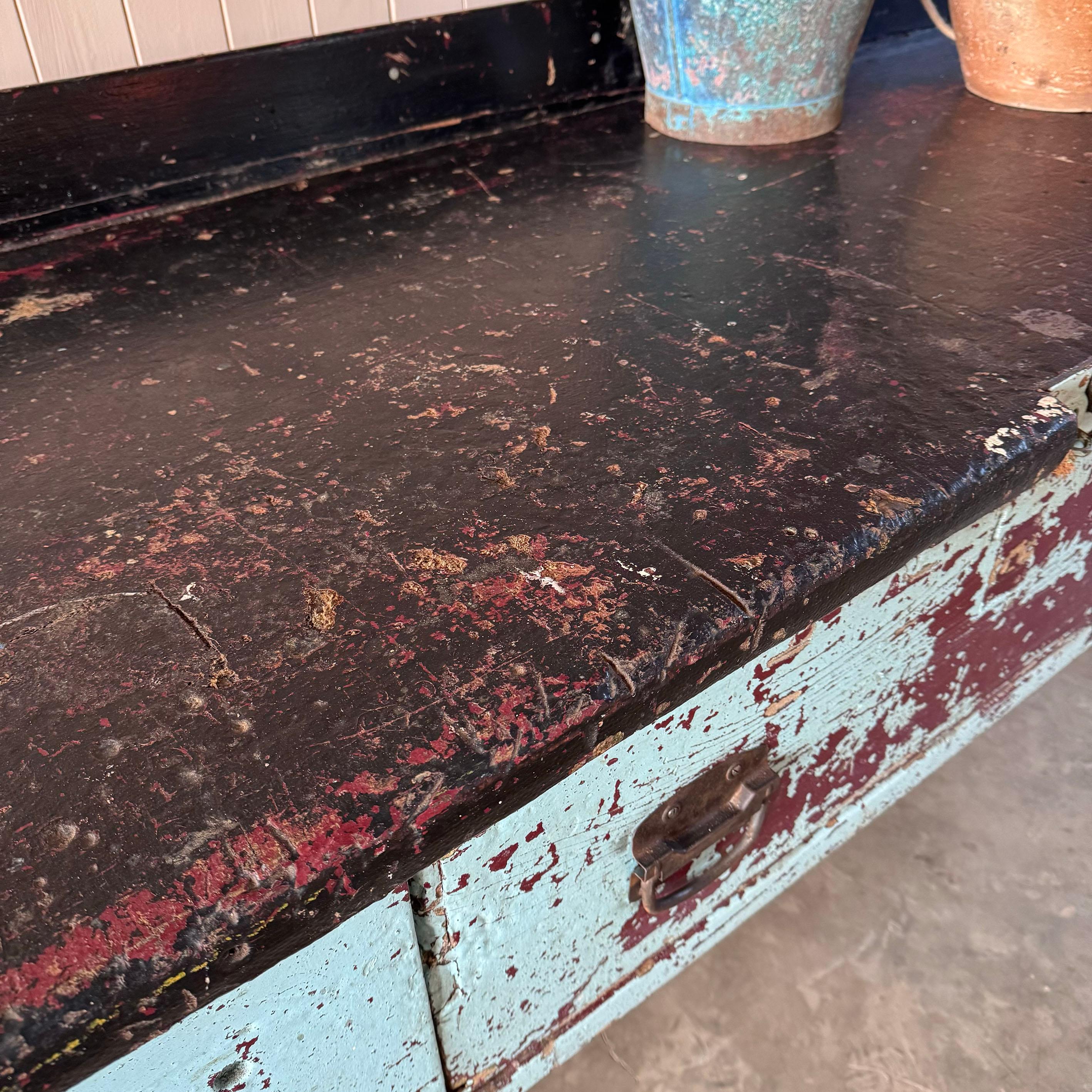 Painted 1920s Workbench For Sale