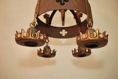 1920's wrought iron flush mount  light