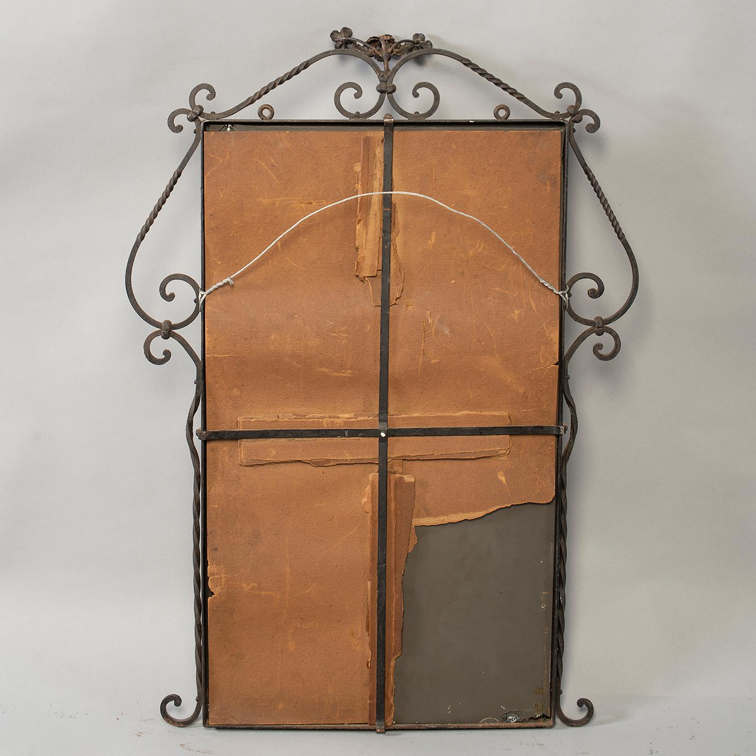1920s Wrought Iron Framed Mirror 5