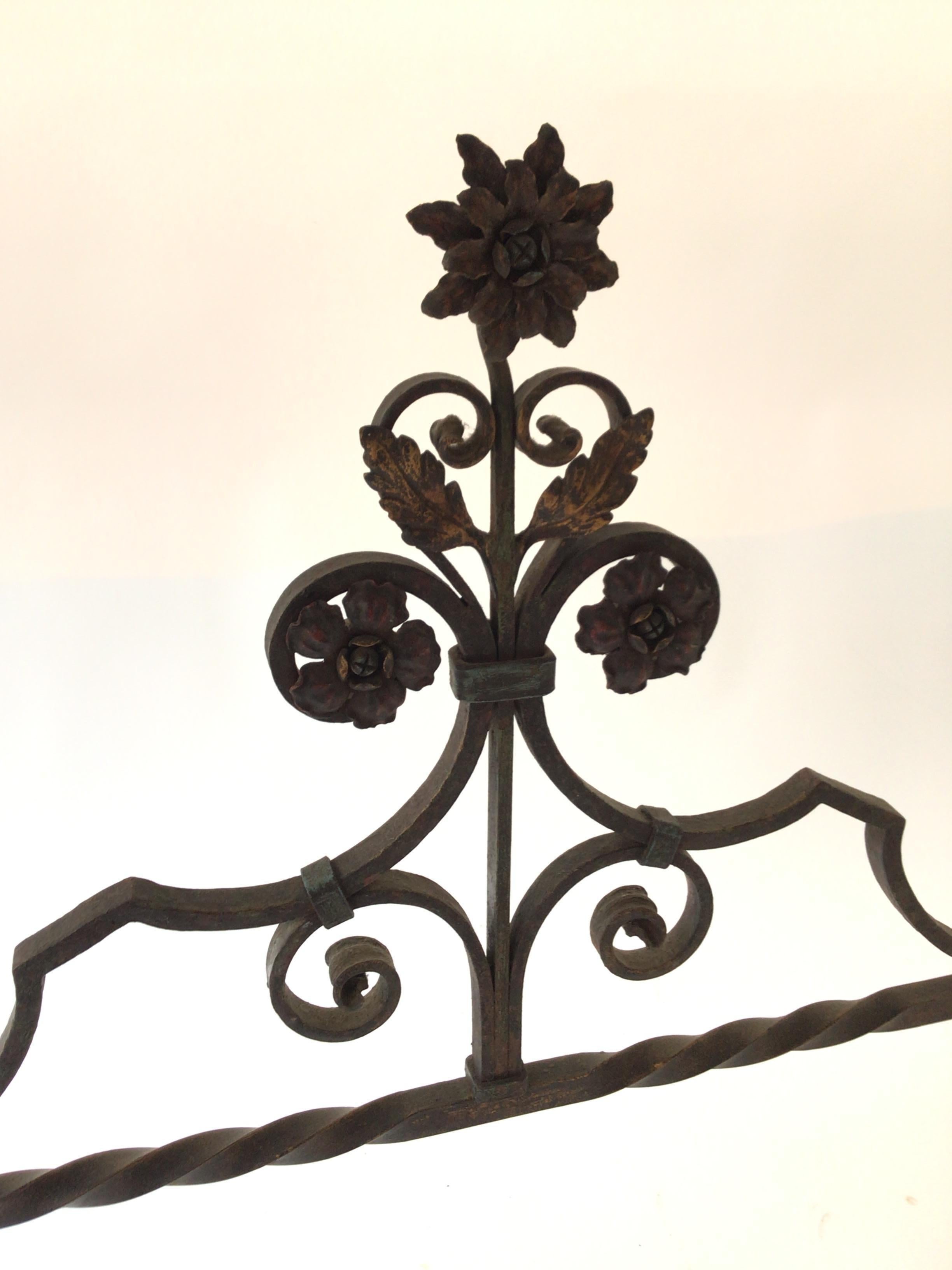 1920s Wrought Iron / Marble Top Console 4