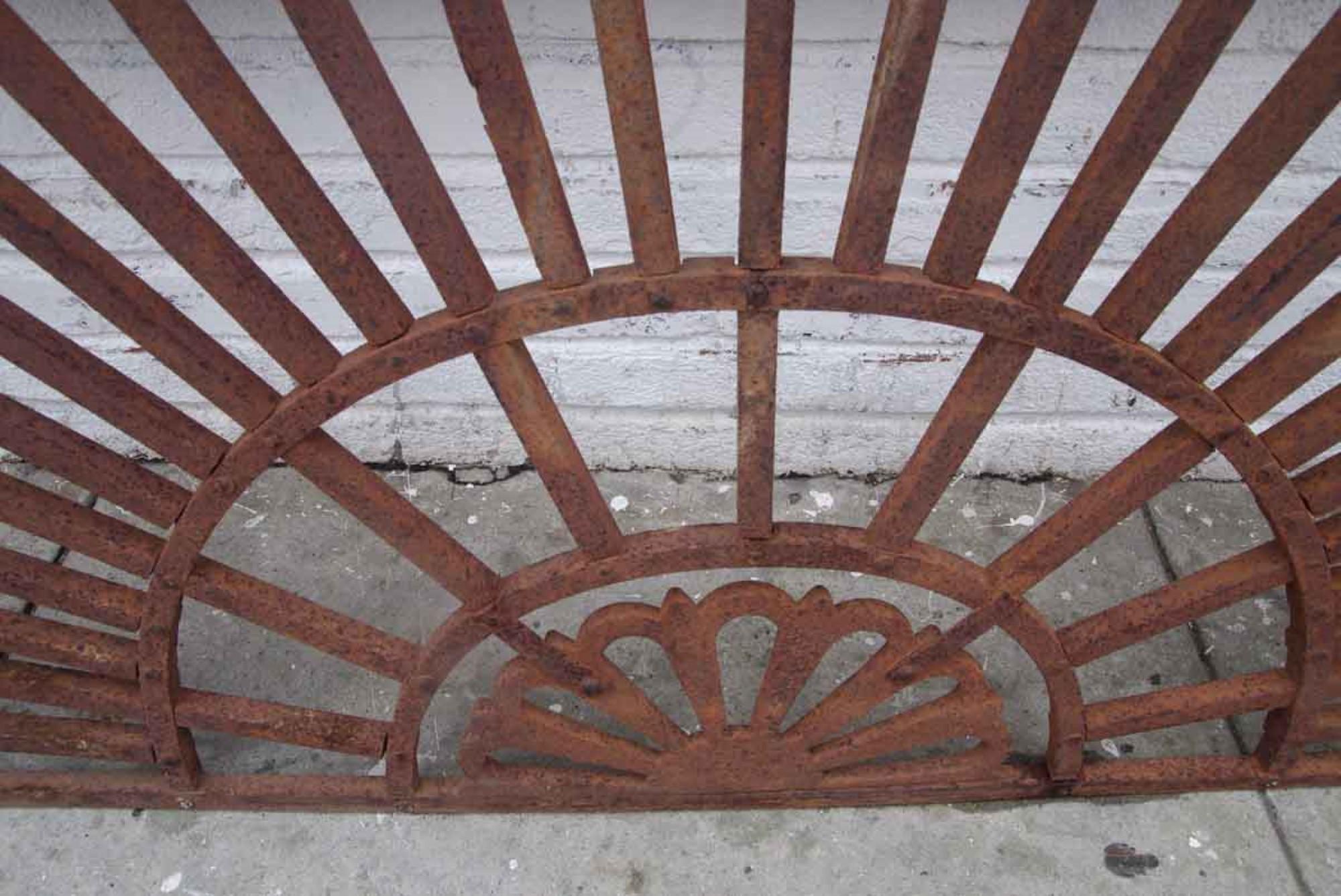 American 1920s Wrought Iron Transom Done in an Arched Fan Shape