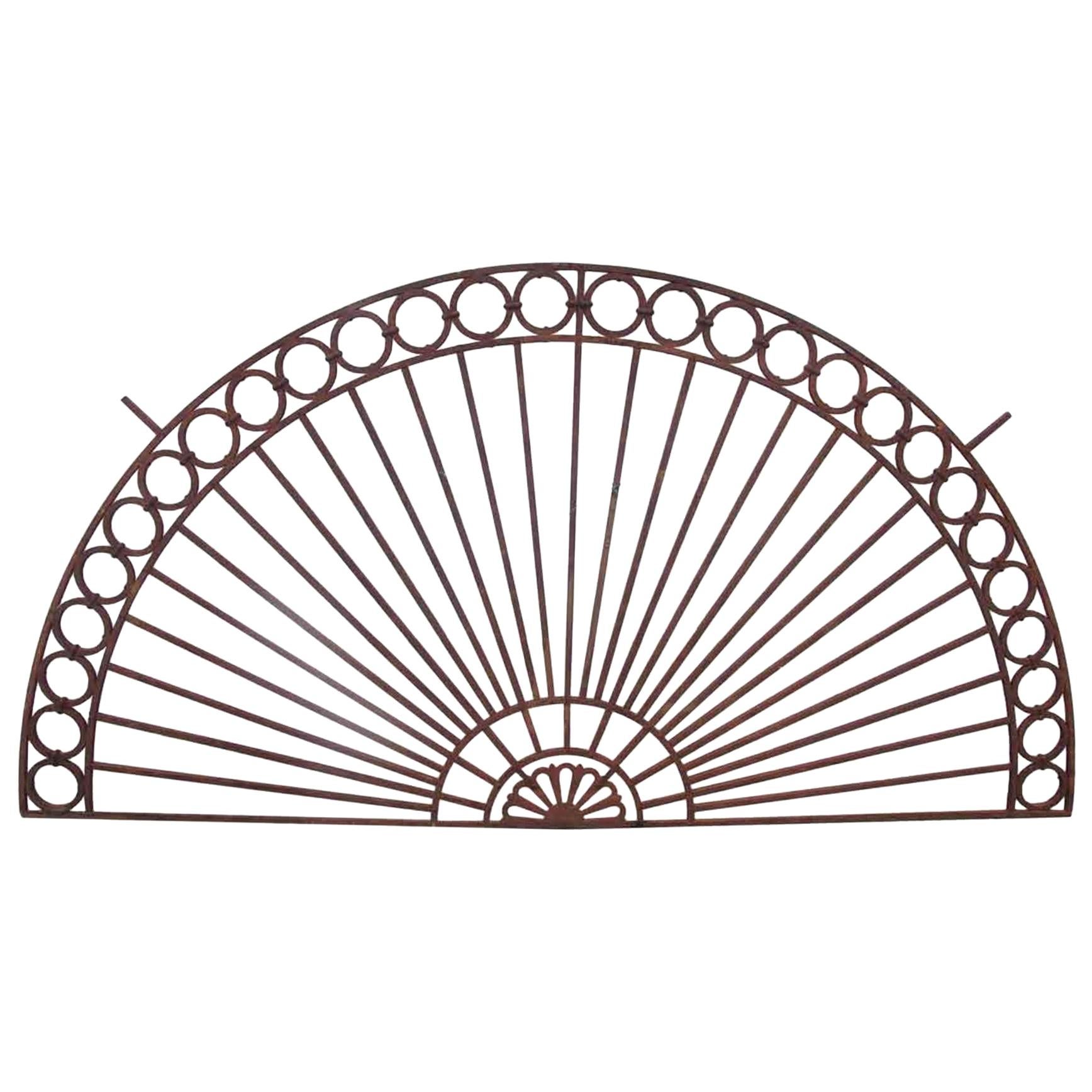 1920s Wrought Iron Transom Done in an Arched Fan Shape at 1stDibs