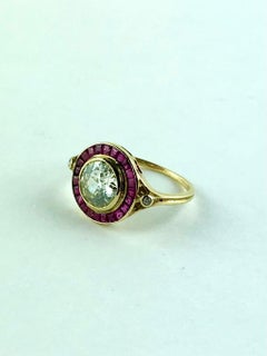 1920s Yellow Gold, Diamond and Ruby Ring