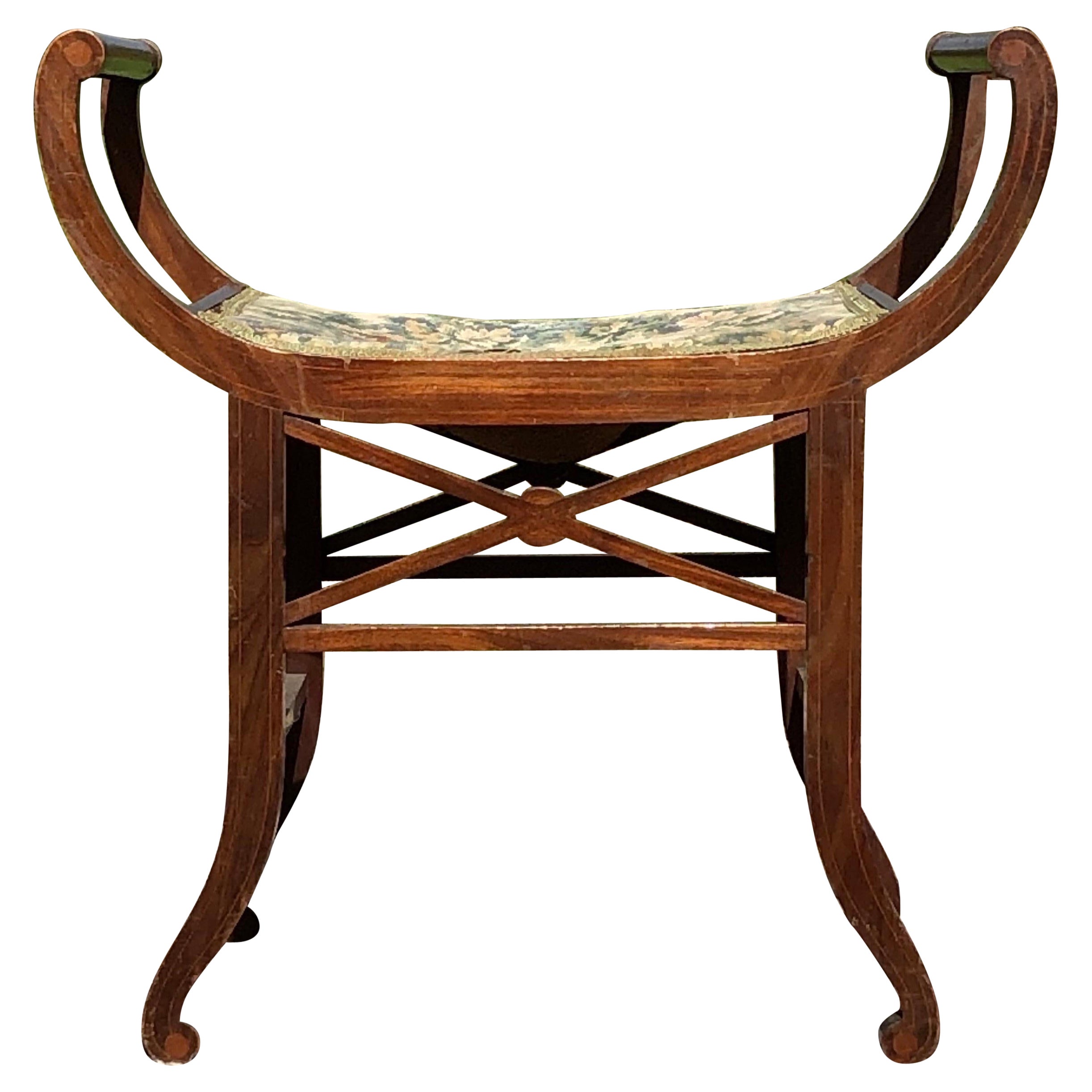 1920ties Danish cabinetmaker stool in mahogany For Sale