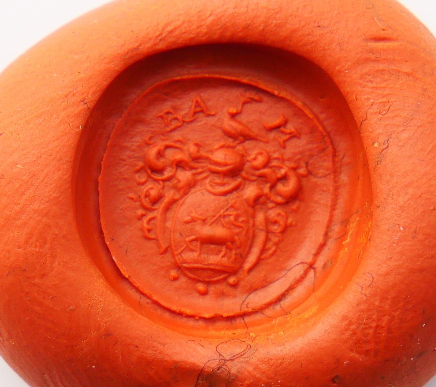 1921 Agnus Dei BAM Signet Ring Intaglio Carnelian solid 23K Gold Ø US10.25 /8.5g For Sale 2