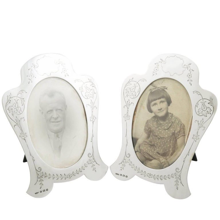 1921 Antique Sterling Silver Photograph Frames by Joseph Gloster Ltd For Sale at 1stdibs