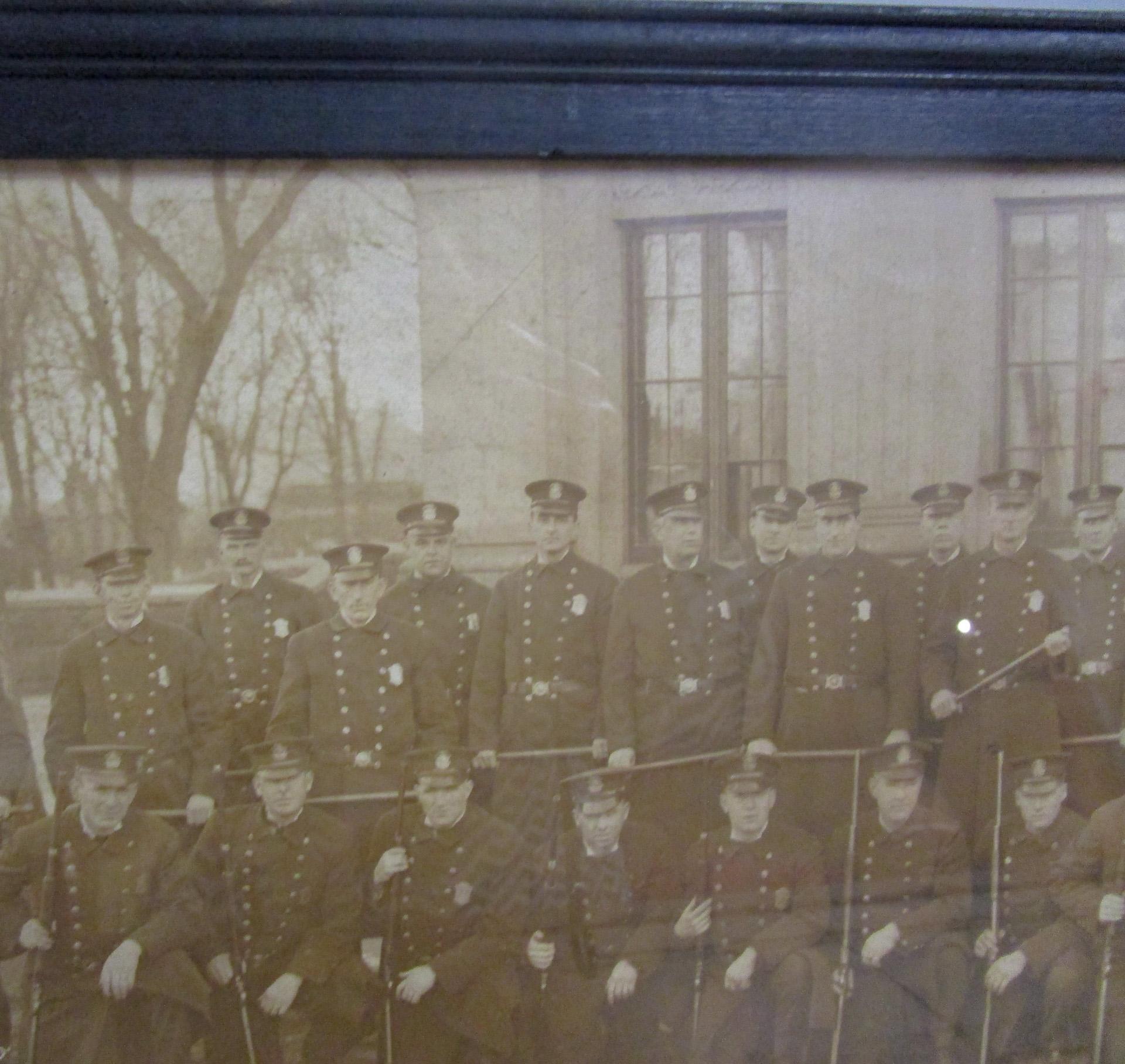 American Photography Panoramic 1921 Black and White Police Force Riot Squad Quincy Mass