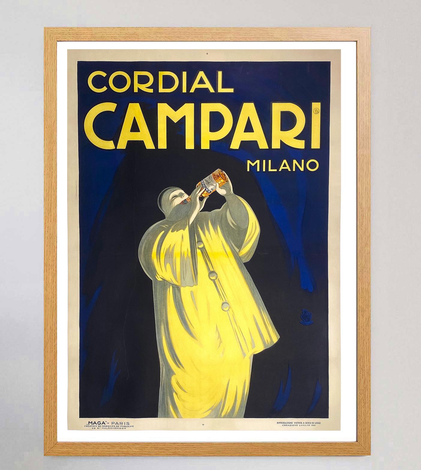 Art déco Affiche vintage d'origine Campari de 1921 - Cordial Campari Milano