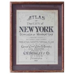 1921 Framed Borough of Manhattan Atlas Title Page