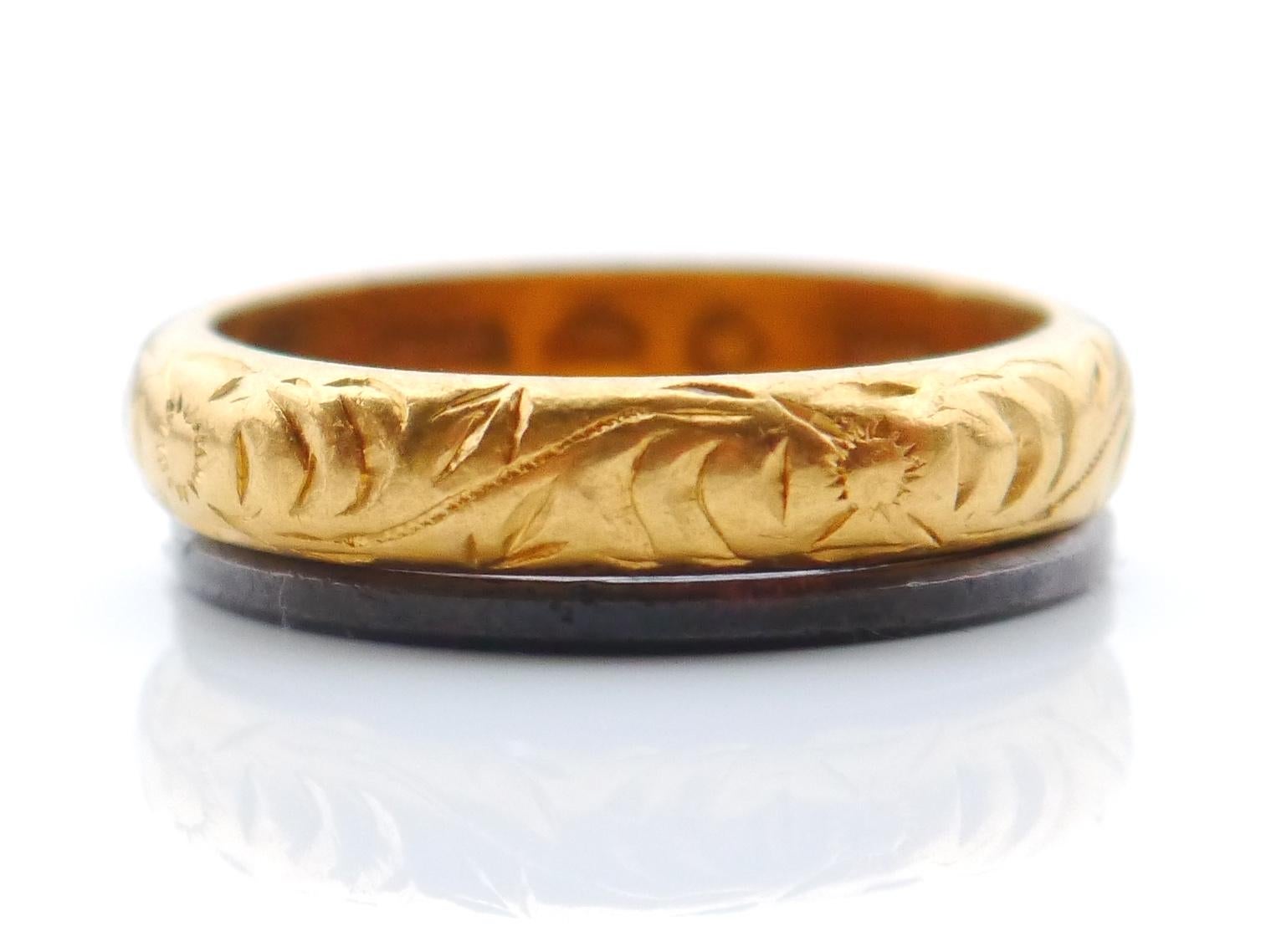 1921 Greta's Wedding Ring solid 23K Gold Ø US 5.5/ 5.6gr For Sale 3