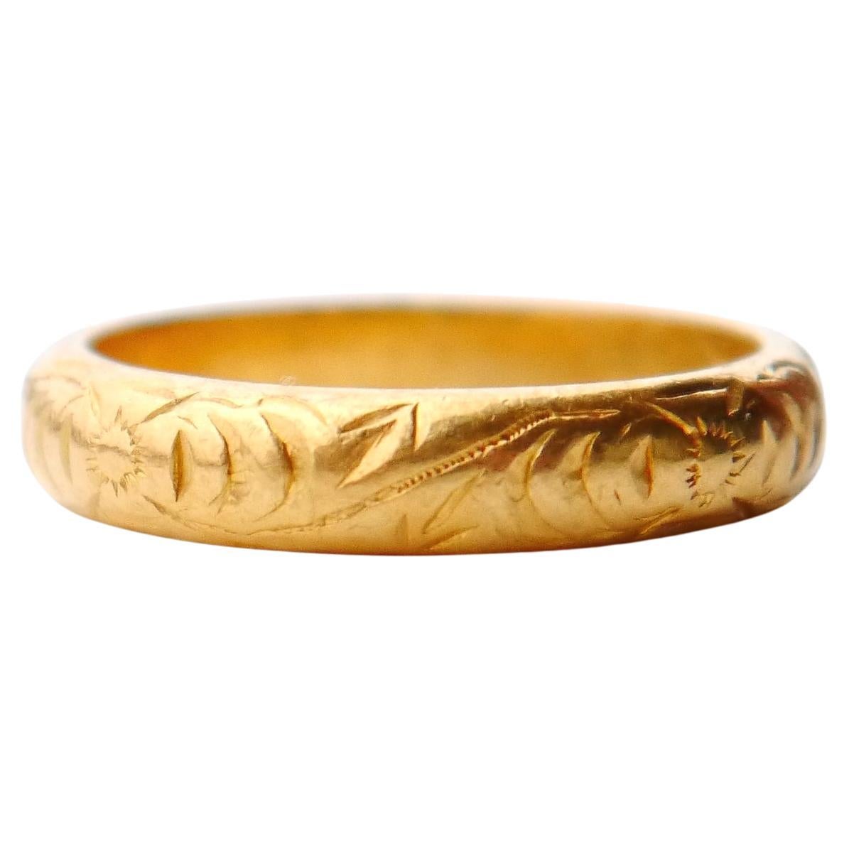 1921 Greta's Wedding Ring solid 23K Gold Ø US 5.5/ 5.6gr For Sale