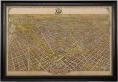 1921 Washington, D.C Bird's Eye View, by William Olsen, Vintage Map