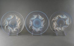 1921 René Lalique 6 piatti Ondines Sirene di vetro opalescente