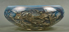 1921 René Lalique Bowl Cyprins Fishes Opalescent Glass