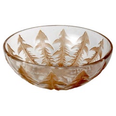 1921 René Lalique - Bowl Pissenlit Glass With Sepia Patina - Dandelion