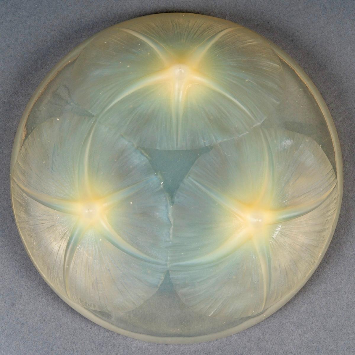 1921 René Lalique - Cuenco Volubilis Vidrio Opalescente Amarillo Francés en venta
