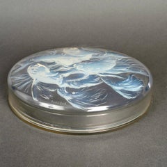 1921 René Lalique - Boîte Cyprins Poissons Verre opalescent