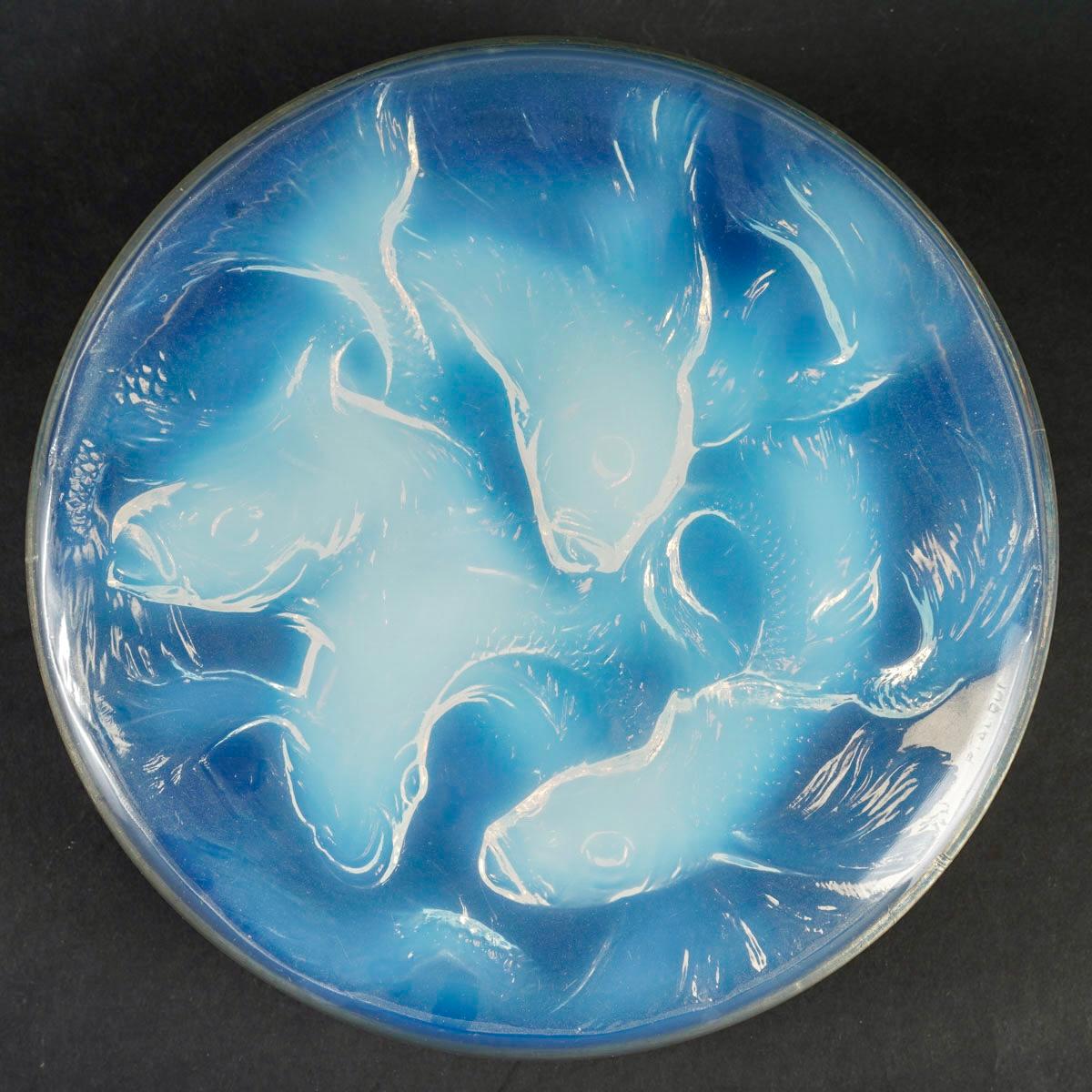 Art déco 1921 René Lalique - Boîte Cyprins Poissons Verre opalescent
