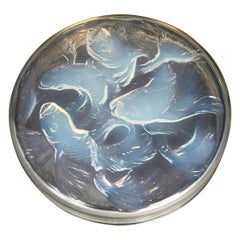 1921 René Lalique - Boîte Cyprins Poissons Verre opalescent