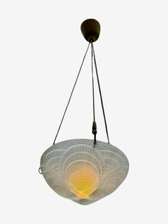1921 René Lalique - Ceiling Fixture Light Chandelier Coquilles Glass