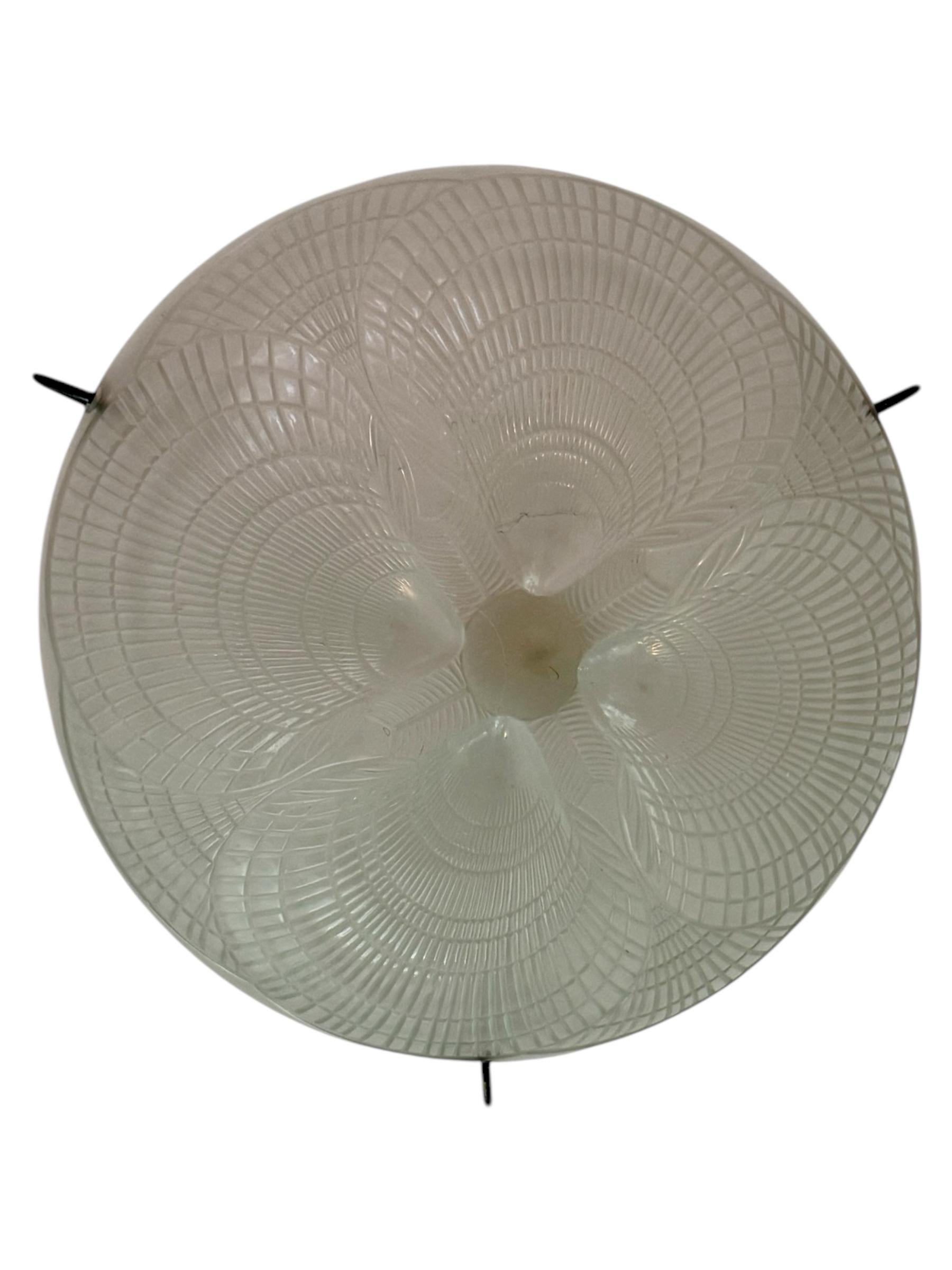 1921 René Lalique - Lámpara de techo Chandelier Coquilles Glass Art Decó en venta