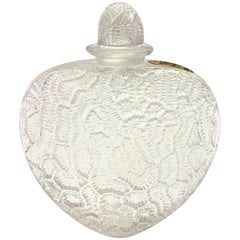 Antique 1921 René Lalique Grigri Perfume Bottle for Volnay Clear Glass and Label