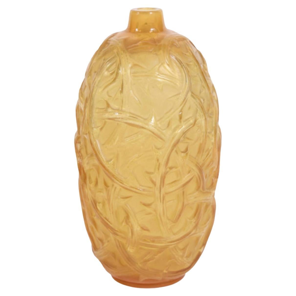 1921 - René Lalique, Jarrón "Ronces", Butterscotch" (caramelo) en venta